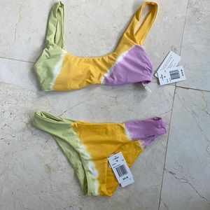 L Space Brand New Lizzie Tie Dye Bathing Suit